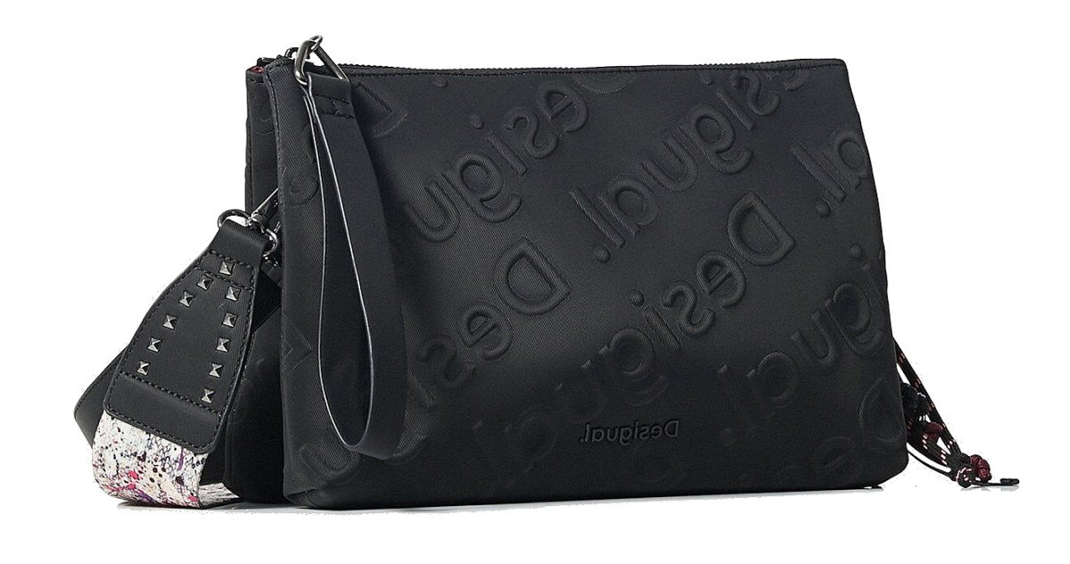 DESIGUAL – Bolso Bandolera Desigual Galia Dortmund Negro Pequeño 21WAXP87 - Imagen 4