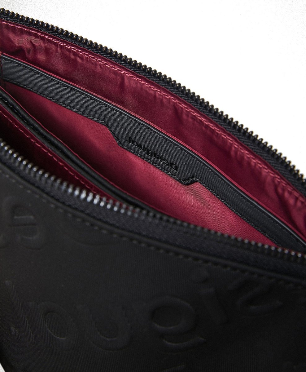 DESIGUAL – Bolso Bandolera Desigual Galia Dortmund Negro Pequeño 21WAXP87 - Imagen 6