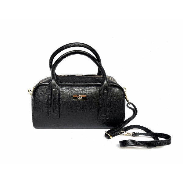 Bolso doble asa de mano en piel auténtica LB negro - Imagen 3