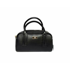 Bolso doble asa de mano en piel auténtica LB negro