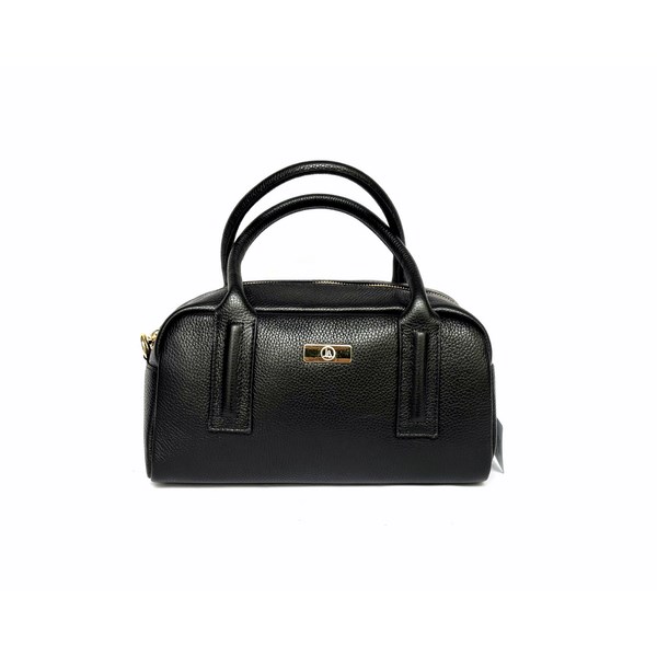 Bolso doble asa de mano en piel auténtica LB negro