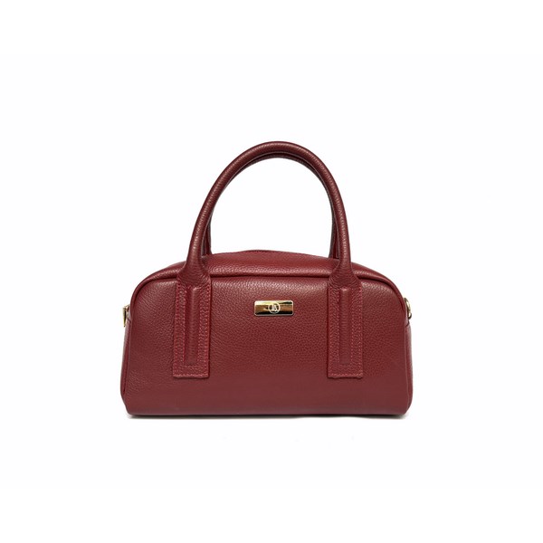 Bolso asa de mano en piel auténtica LB burdeos - Imagen 2