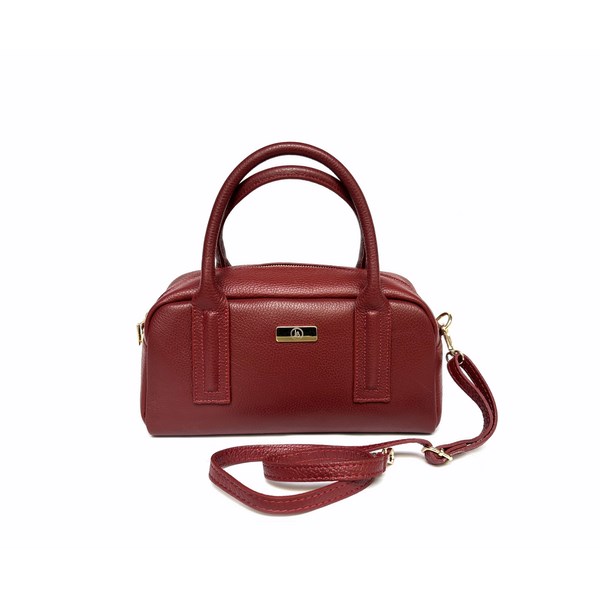 Bolso asa de mano en piel auténtica LB burdeos - Imagen 3