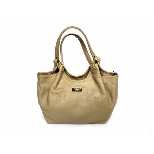 Bolso de hombro LB en piel legítima color taupe