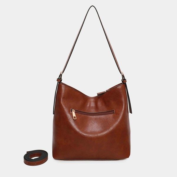Bolso de hombro BINNARI Fanny color cuero - Imagen 5