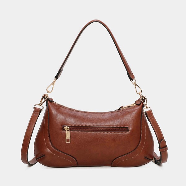 Bolso de hombro pequeño BINNARI Fanny color cuero - Imagen 4
