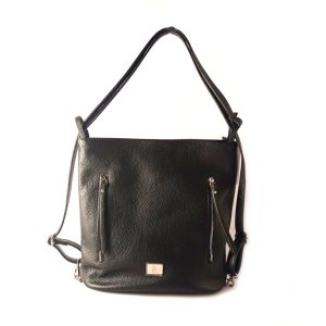Bolso mochila LB en piel auténtica color negro