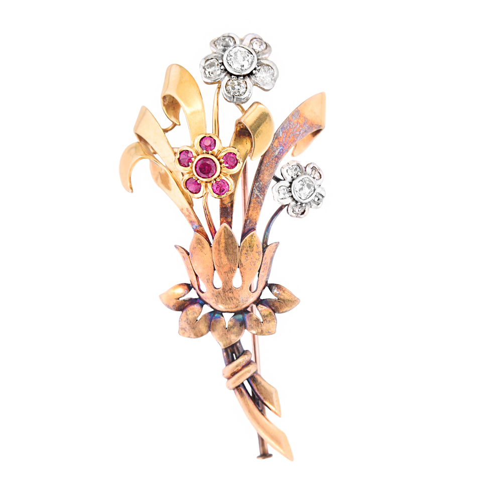 Alfiler de solapa floral Art Noveau