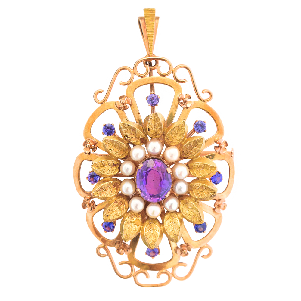 Colgante-broche Art Noveau finales S.XIX