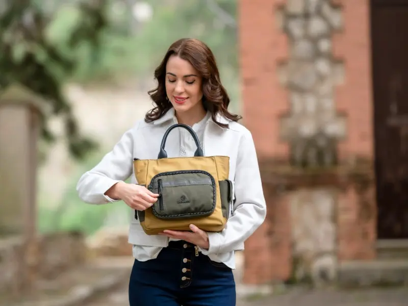 Bolso Shopper grande CACHAREL · Con dos asas y asa bandolera · Multibolsillos - Imagen 4