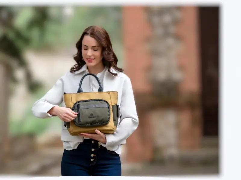 Bolso Shopper grande CACHAREL · Con dos asas y asa bandolera · Multibolsillos - Imagen 3