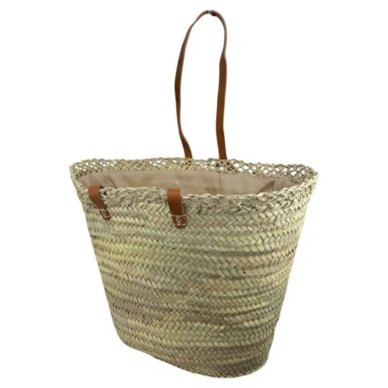 Cesta Capazo Grande de Mujer en Rafia Artesanal con 2 Asas Largas y Diseño Original - Imagen 3