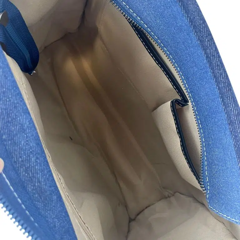 Bolso de Mano en Algodón Tipo Tote Pequeño para Mujer con Asas Cortas y Tira Bandolera - Imagen 6