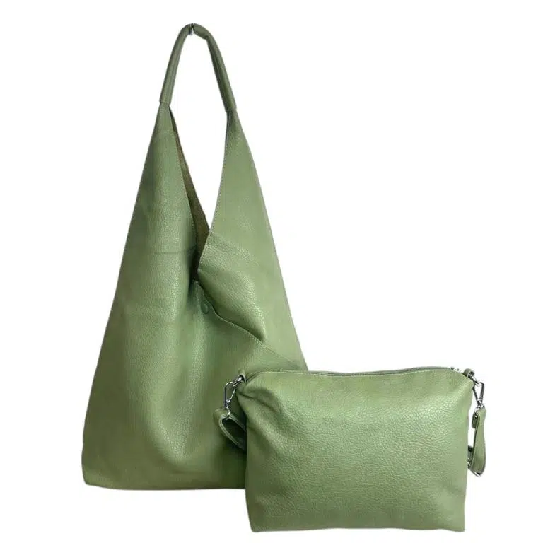 Bolso de Hombro Sintético Tipo Hobo con Multicompartimentos + Bolsito Extra para Mujer