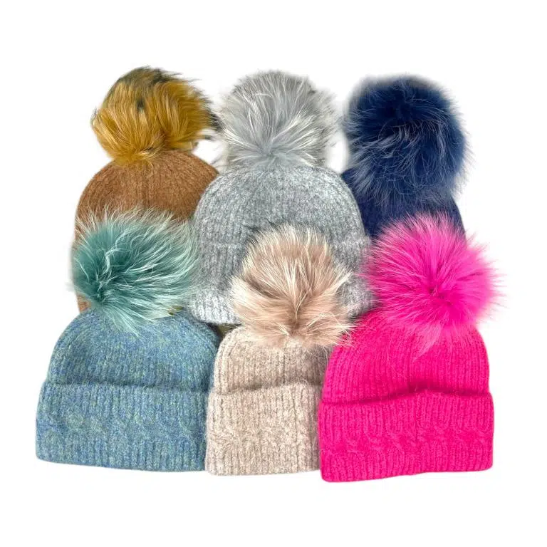 Gorro de Lana, Cashmere y Pelo Natural con Gran Calidad para Mujer - Imagen 3