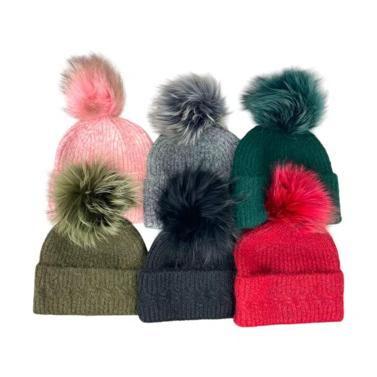 Gorro de Lana, Cashmere y Pelo Natural con Gran Calidad para Mujer - Imagen 2