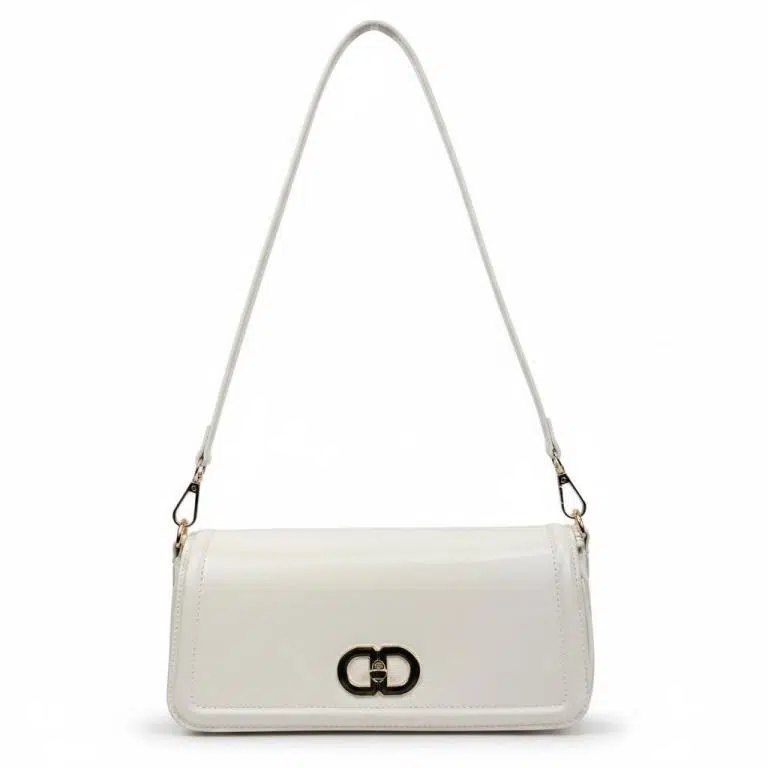 Bolso de Hombro Sintético con Asa Larga Extraíble y Solapa con Manivela de Giro para Mujer - Imagen 9