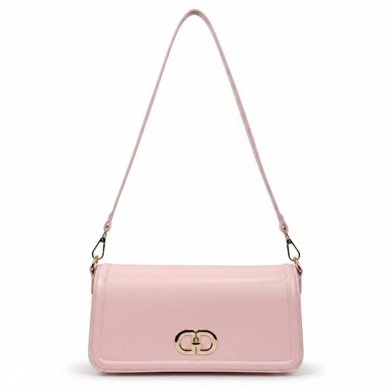 Bolso de Hombro Sintético con Asa Larga Extraíble y Solapa con Manivela de Giro para Mujer - Imagen 4