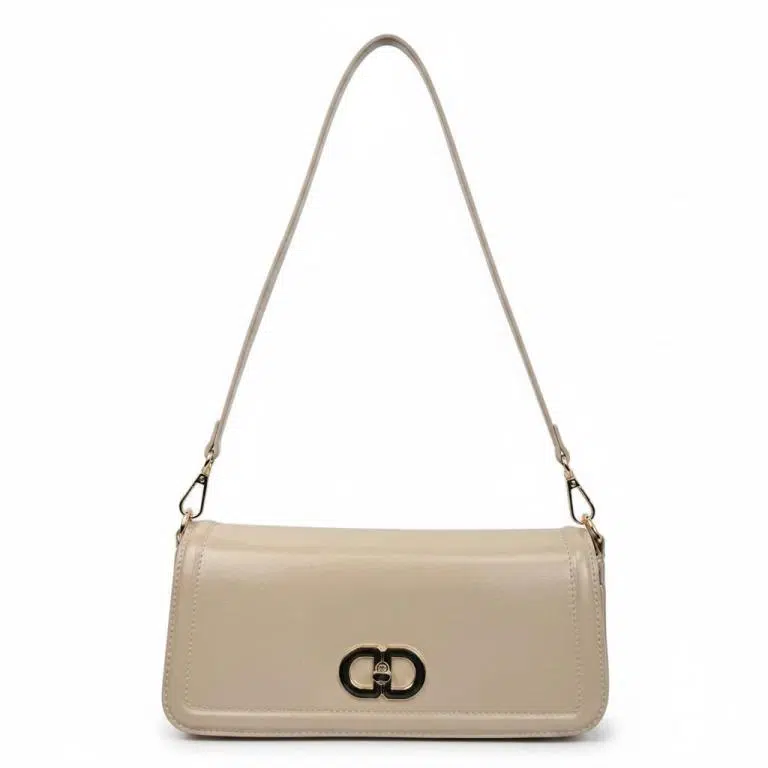 Bolso de Hombro Sintético con Asa Larga Extraíble y Solapa con Manivela de Giro para Mujer - Imagen 5