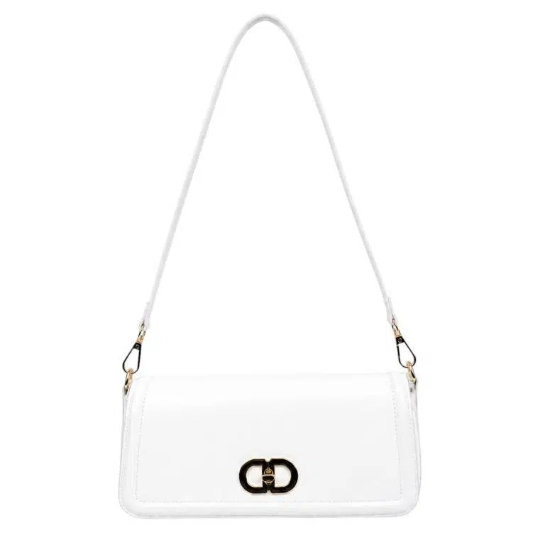 Bolso de Hombro Sintético con Asa Larga Extraíble y Solapa con Manivela de Giro para Mujer - Imagen 6