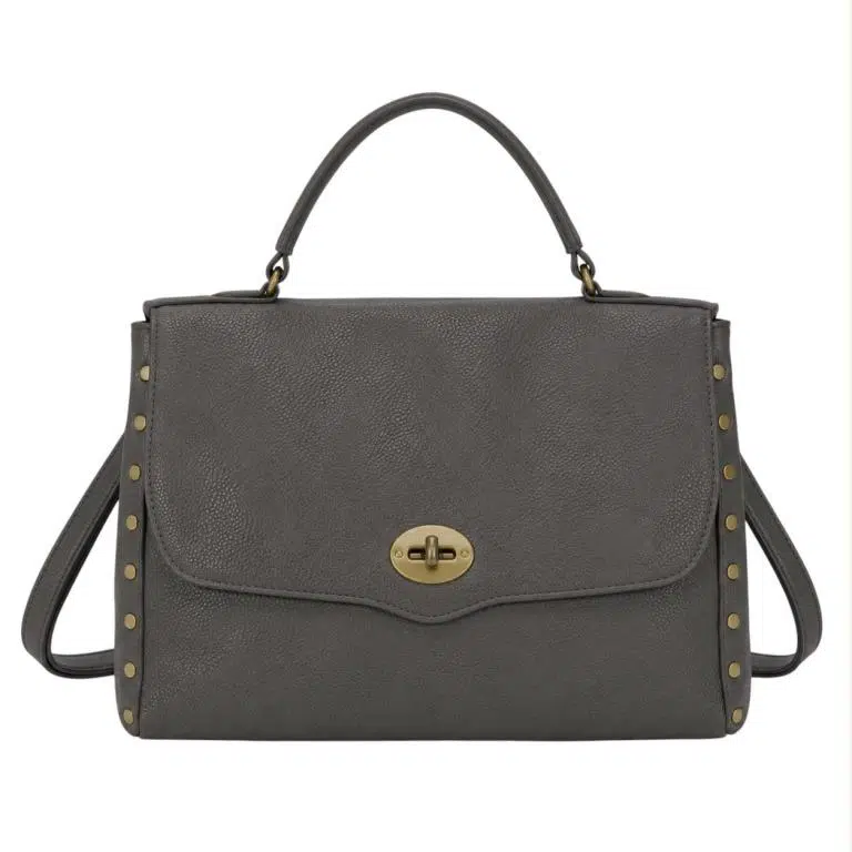 Bolso Maletín Sintético de Mujer con Tachuelas, Solapa de Giro y Gran Capacidad - Imagen 6