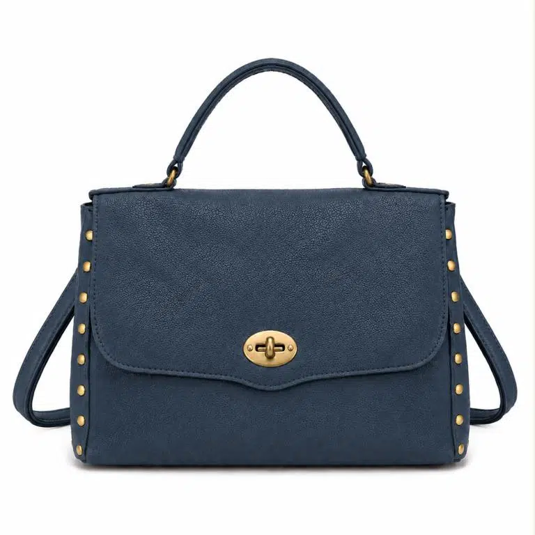 Bolso Maletín Sintético de Mujer con Tachuelas, Solapa de Giro y Gran Capacidad - Imagen 8