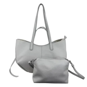 Bolso de Hombro Sintético con Botones y Cuerdas Laterales + Bolsito Bandolera Extra para Mujer