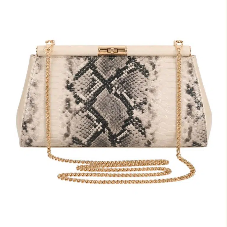 Bolso Sintético tipo Clutch con Estampado de Serpiente y Asa Larga de Cadena para Mujer - Imagen 5