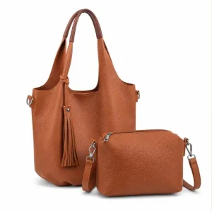 Bolso de Hombro Sintético de Mujer con Asas de Colores y Frontal Decorativo y Bolsito Bandolera