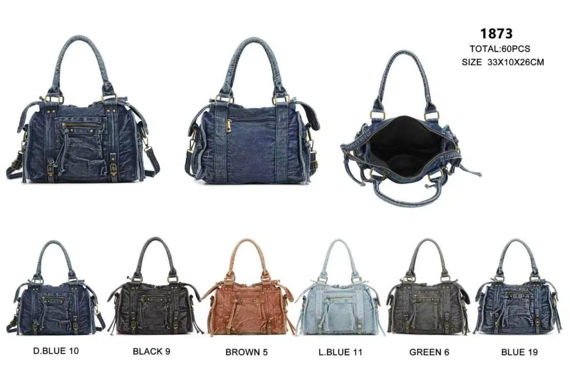 Bolso Casual de Mujer en Tela Vaquera de Algodón con Bandolera y Múltiples Bolsillos - Imagen 3