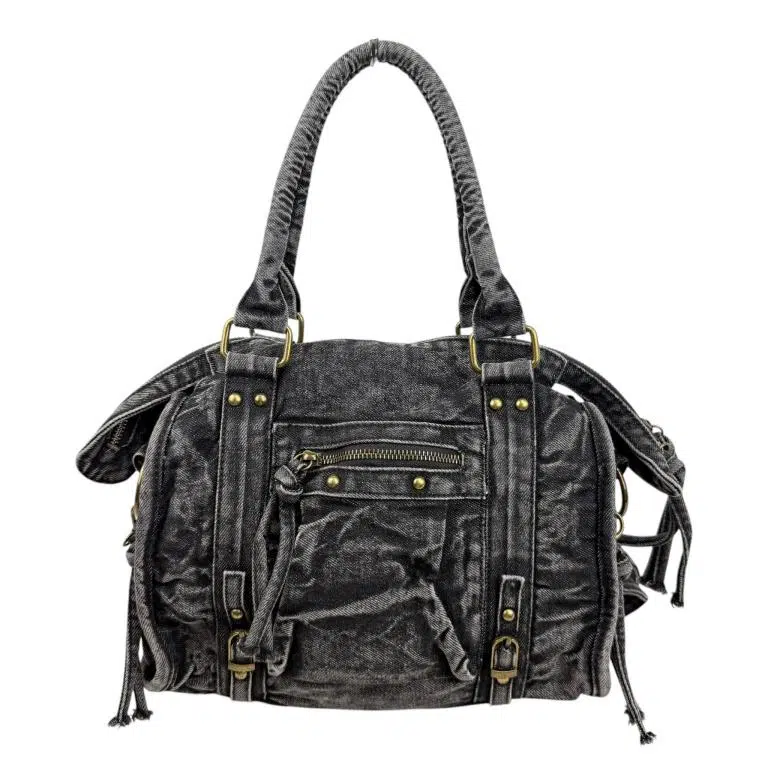 Bolso Casual de Mujer en Tela Vaquera de Algodón con Bandolera y Múltiples Bolsillos - Imagen 4