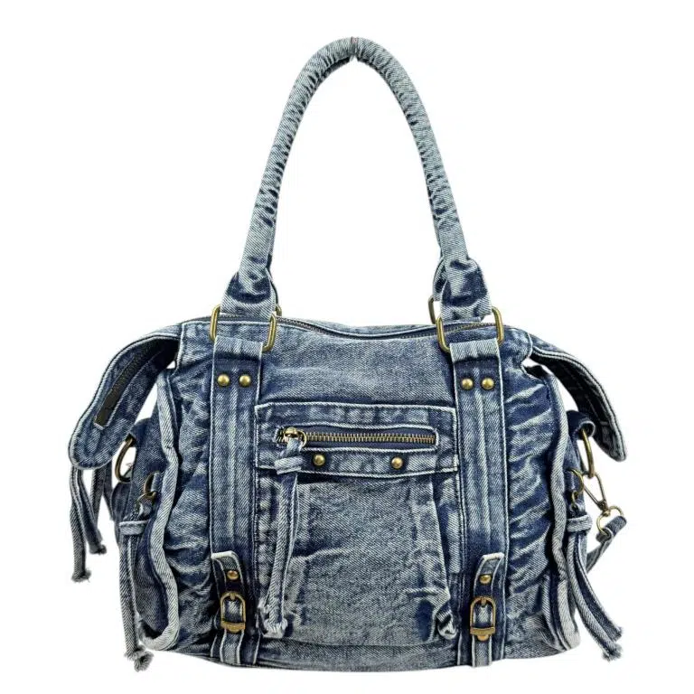Bolso Casual de Mujer en Tela Vaquera de Algodón con Bandolera y Múltiples Bolsillos - Imagen 8