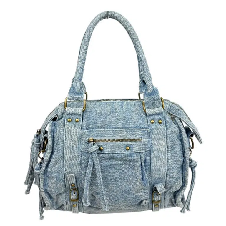 Bolso Casual de Mujer en Tela Vaquera de Algodón con Bandolera y Múltiples Bolsillos - Imagen 5