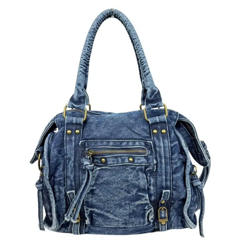 Bolso Casual de Mujer en Tela Vaquera de Algodón con Bandolera y Múltiples Bolsillos - Imagen 6