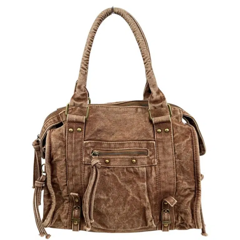 Bolso Casual de Mujer en Tela Vaquera de Algodón con Bandolera y Múltiples Bolsillos - Imagen 7