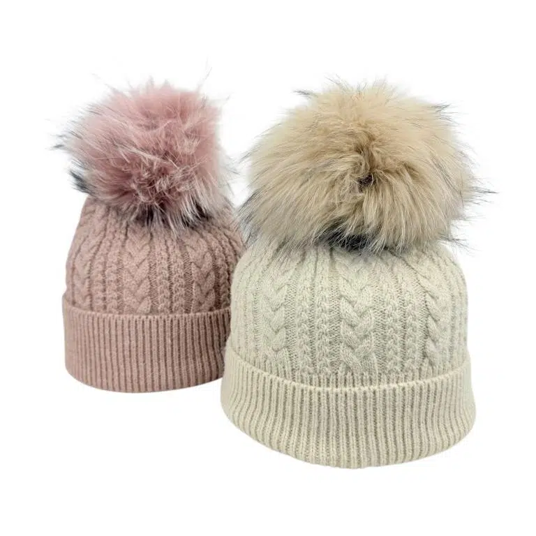 Gorro de Lana y Cashmere con Gran Calidad y Pompón Decorativo de Mujer - Imagen 3