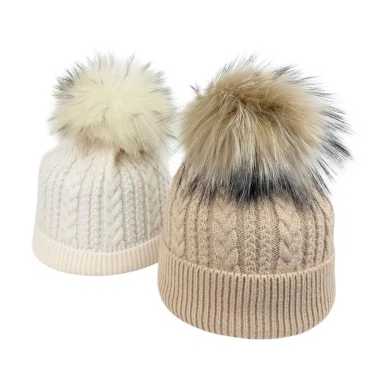 Gorro de Lana y Cashmere con Gran Calidad y Pompón Decorativo de Mujer - Imagen 5