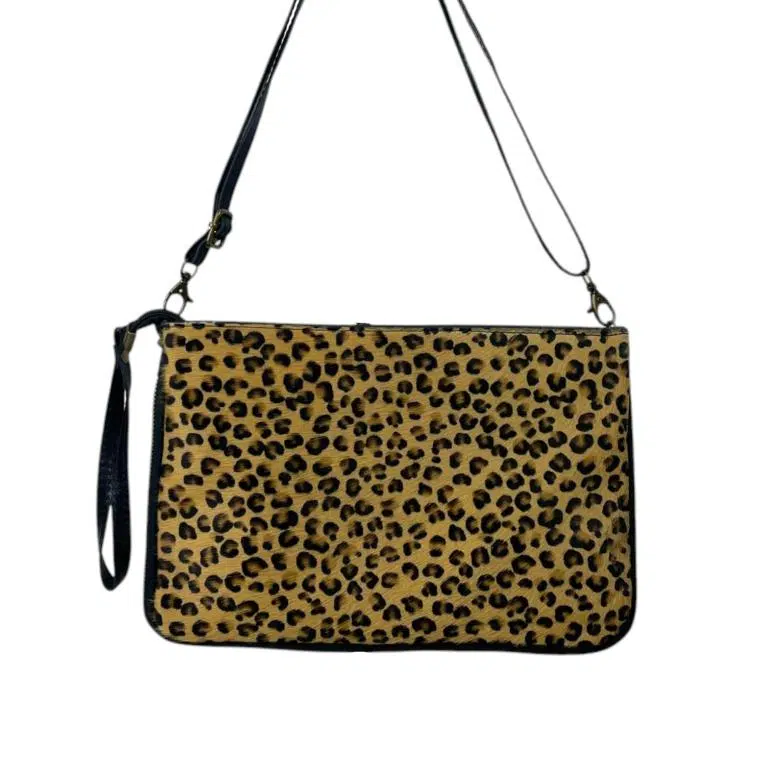 Práctico Bolso Bandolera Artesanal de Piel Italiana y Pelito Mujer - Imagen 8