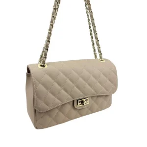 Bolso de Hombro Acolchado en Piel Italiana con Asas Ajustables para Mujer