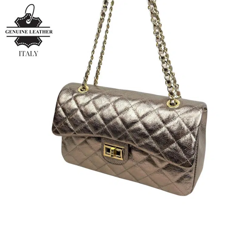 Bolso acolchado grande de piel auténtico con solapa para Mujer - Imagen 7