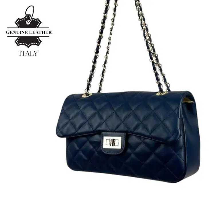 Bolso acolchado grande de piel auténtico con solapa para Mujer - Imagen 4