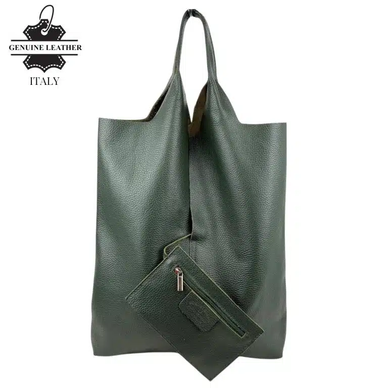 Bolso Shopper Universitario De Piel Italiana con Monedero Extra para Mujer - Imagen 8
