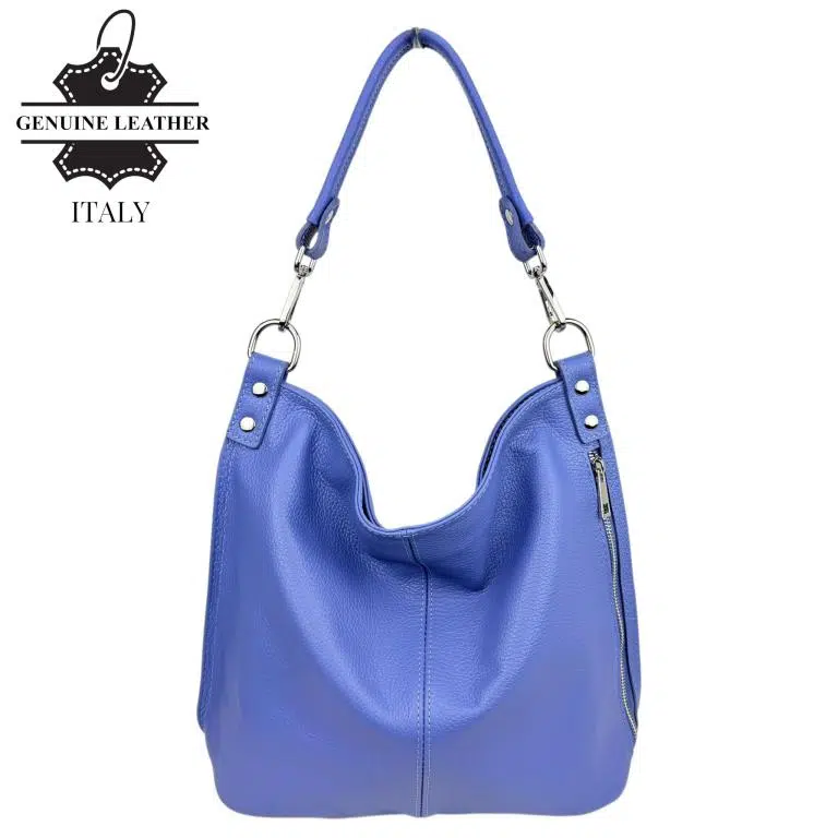 Bolso Hombro Tipo Hobo en Piel Italiana con Bolsillo Frontal Vertical para Mujer - Imagen 5