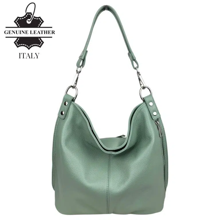 Bolso Hombro Tipo Hobo en Piel Italiana con Bolsillo Frontal Vertical para Mujer - Imagen 8