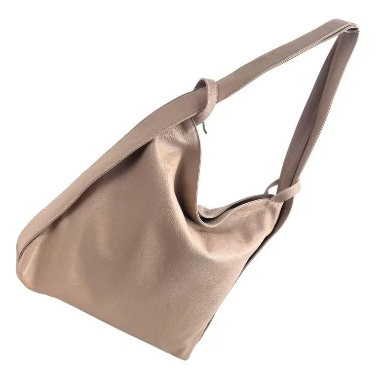 Bolso-Mochila de Piel Italiana con Asas Anchas, Bolsillo Trasero y Cremallera para Mujer - Imagen 5