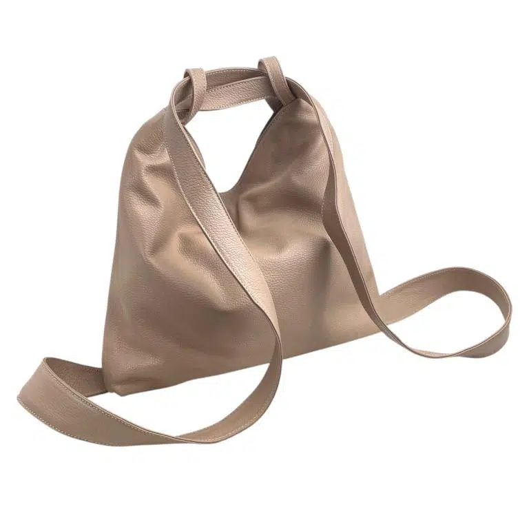 Bolso-Mochila de Piel Italiana con Asas Anchas, Bolsillo Trasero y Cremallera para Mujer - Imagen 6
