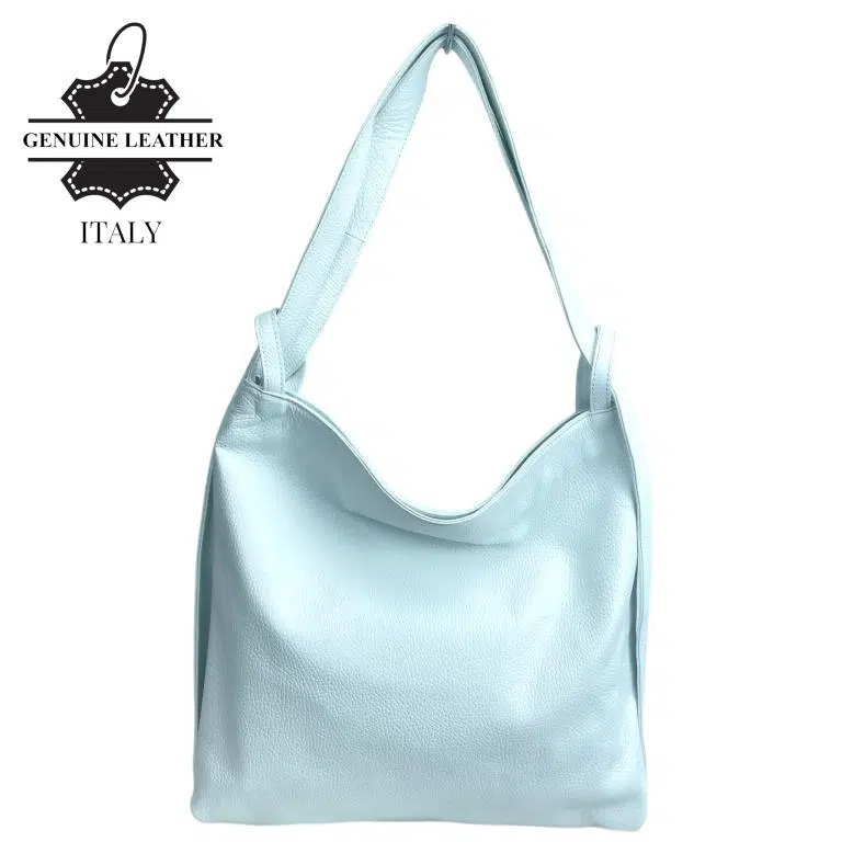 Bolso-Mochila de Piel Italiana con Asas Anchas, Bolsillo Trasero y Cremallera para Mujer - Imagen 3