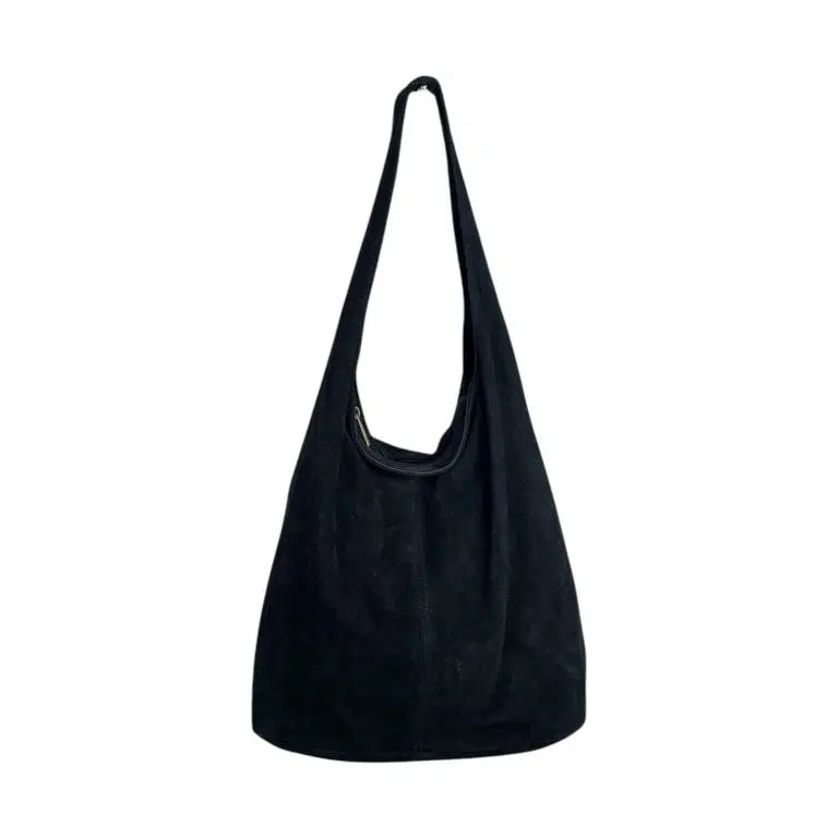 Amplio Bolso de Hombro en Piel de Serraje con Cierre de Cremallera para Mujer - Imagen 5