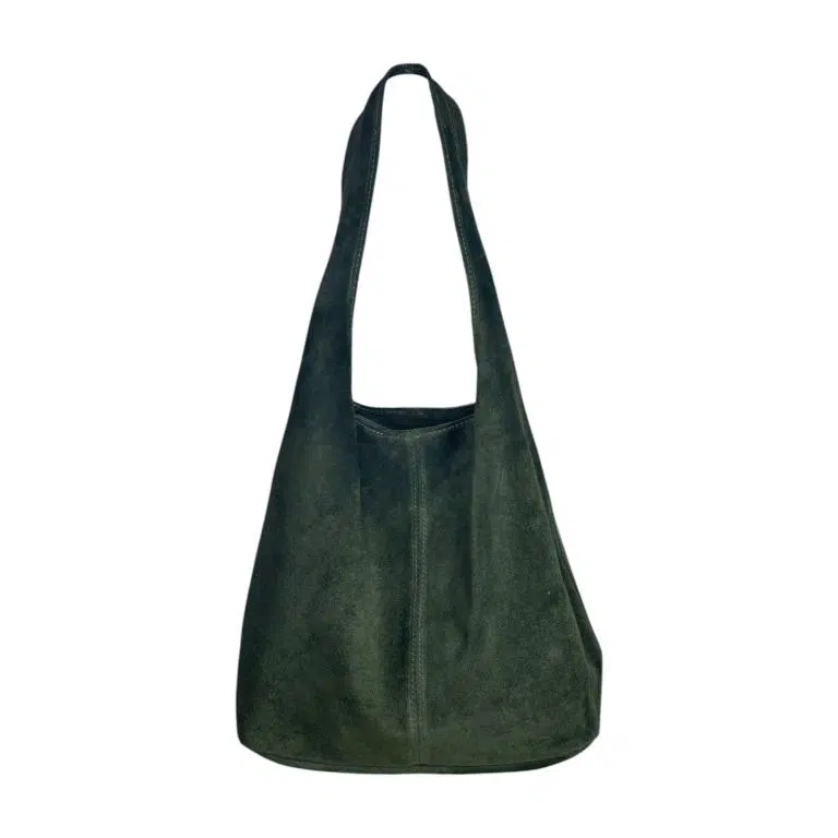 Amplio Bolso de Hombro en Piel de Serraje con Cierre de Cremallera para Mujer - Imagen 6