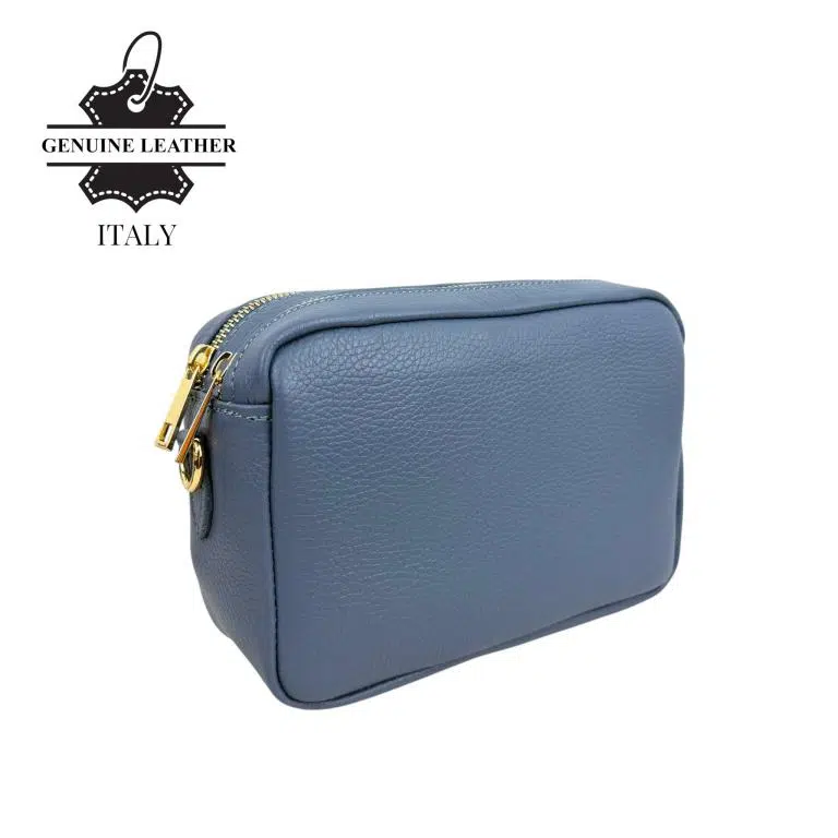 Bolso Bandolera en Piel Italiana con 2 Bolsillos con Cierre de Cremallera para Mujer - Imagen 8